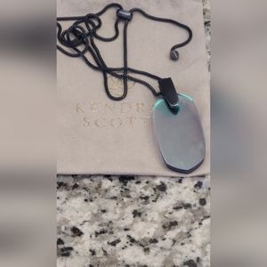 Kendra Scott navy gunmetal Inez long pendant necklace in Indigo